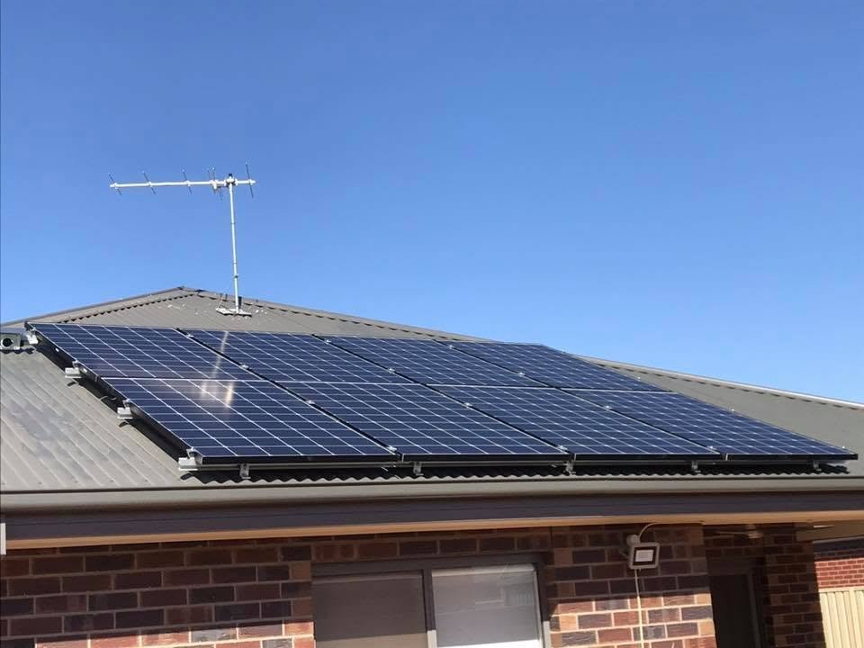 Modern residential solar panel installation