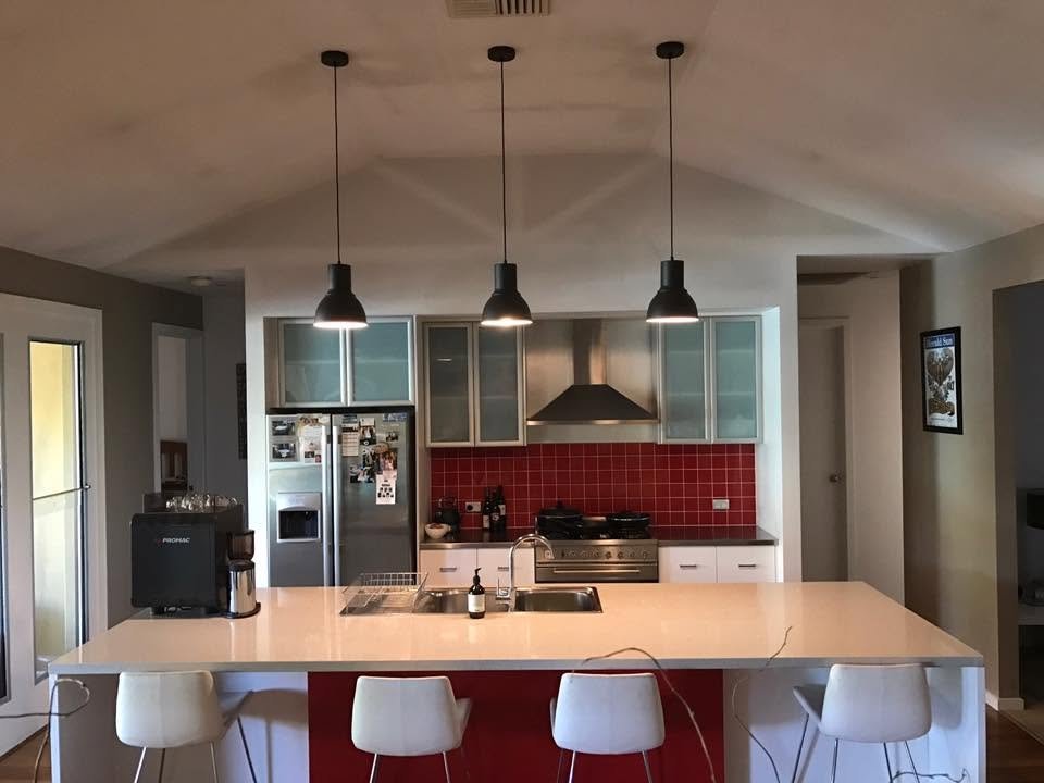 Kitchen pendant lighting and appliance wiring